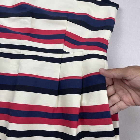 J.Crew Women’s Sleeveless Striped Peg Dress Ivory Pink Blue Career Teacher-8 - Picture 8 of 11